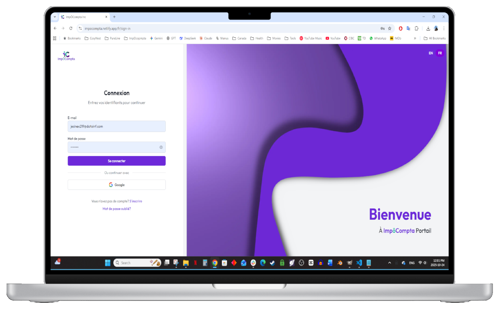 MacBook dashboard mockup